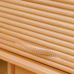 Stylish Beech Wood Multi-Layer Cabinet with Glass Doors and Synthetic Leather Accents fxgmz-614