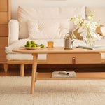 Stylish Beech Wood Multi-Layer Tea Table with Modern Metal Accents fxgmz-619