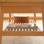 Stylish Beech Wood Multi-Layer Tea Table with Modern Metal Accents fxgmz-619