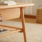 Stylish Beech Wood Multi-Layer Tea Table with Modern Metal Accents fxgmz-619