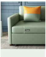 Convertible Sofa Bed with Green Dark Blue Light Gray Techno Fabric and White Wooden Frame fxgz-273