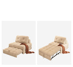 Modern Convertible Sofa Bed in Off-White with Wooden Frame and Cotton-Ramie Upholstery - Available in Black, Gray, and Yellow fxgz-276