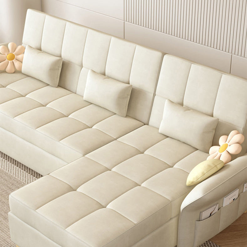 Luxurious Multi-Color Techno Fabric Sofa Bed - Off White, Gray, Brown, Green, Blue & Brick Red Options fxgz-279