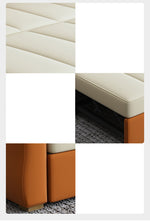 Stylish Multi-Color Techno Fabric Sofa Bed - Orange, Brown, Blue, Green, Black & Gray with Wood Accents fxgz-291