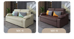 Stylish Multi-Color Sofa Bed: Yellow, Orange, Dark Gray & Off White with Brown Wood Techno Fabric fxgz-292