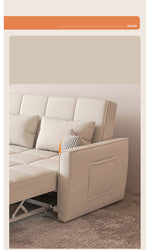 Stylish Wood Techno Fabric Sofa Bed in Blue Gray White - Multi-functional and Modern fxgz-293