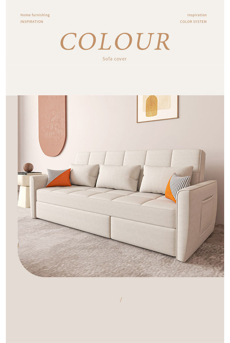 Stylish Wood Techno Fabric Sofa Bed in Blue Gray White - Multi-functional and Modern fxgz-293