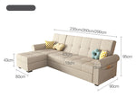 Convertible Sofa Bed in Off-White Gray with Blue, Green, Orange, and Brown Accents - Wood Frame & Techno Fabric fxgz-294