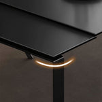 Elegant Black Matte Table with Stunning White Marble Top fxj-679