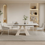 Stylish White Matte Table with Elegant Grey Glossy Marble Top – Perfect for Modern Homes fxj-680