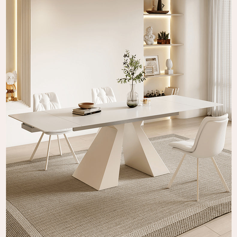 Stylish White Matte Table with Elegant Grey Glossy Marble Top – Perfect for Modern Homes fxj-680