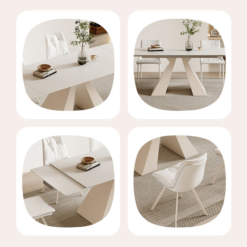 Stylish White Matte Table with Elegant Grey Glossy Marble Top – Perfect for Modern Homes fxj-680