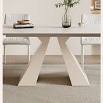 Stylish White Matte Table with Elegant Grey Glossy Marble Top – Perfect for Modern Homes fxj-680