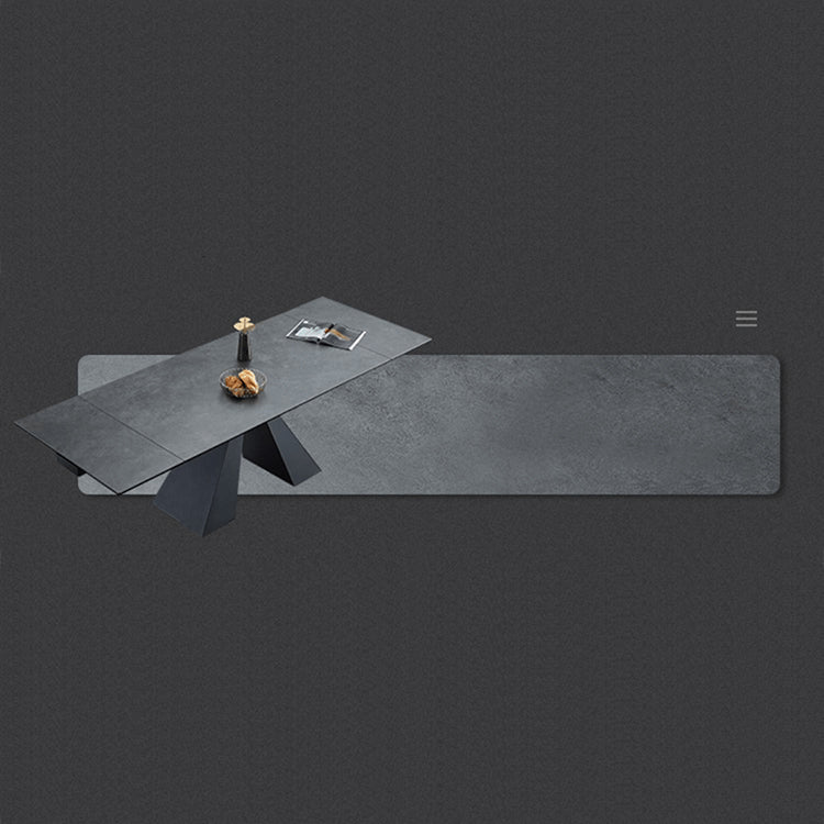 Stylish Grey Matte Finish Table with Elegant Black & White Marble Top fxj-681