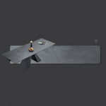 Stylish Grey Matte Finish Table with Elegant Black & White Marble Top fxj-681