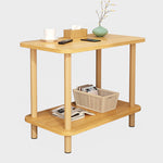 Sleek White Natural Wood Tea Table with Multi-Layer Board Design fxjc-510