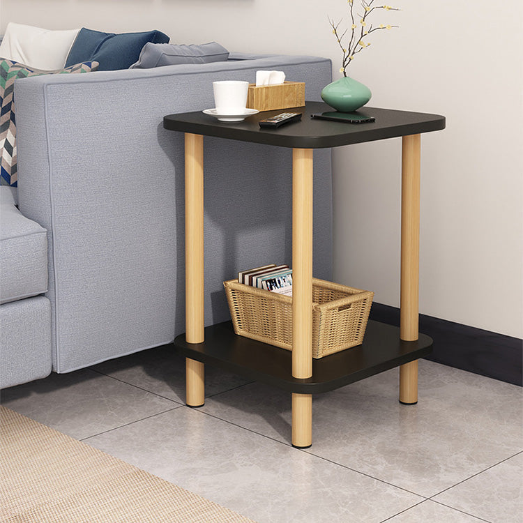 Sleek White Natural Wood Tea Table with Multi-Layer Board Design fxjc-510