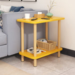 Sleek White Natural Wood Tea Table with Multi-Layer Board Design fxjc-510