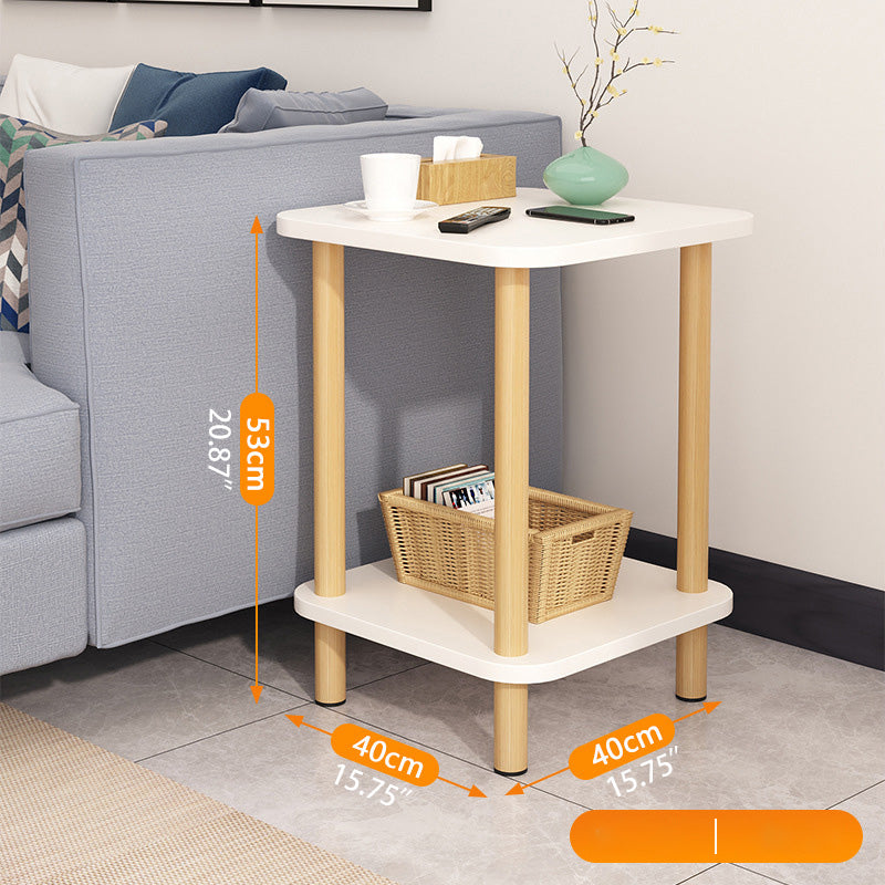 Sleek White Natural Wood Tea Table with Multi-Layer Board Design fxjc-510