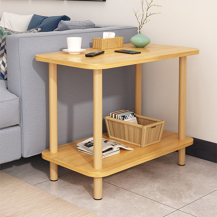 Sleek White Natural Wood Tea Table with Multi-Layer Board Design fxjc-510