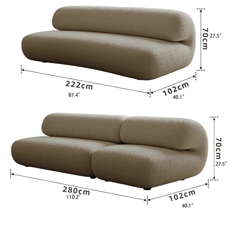 Stylish PineFoam Faux Lambswool Sofa for Modern Living Spaces – Cozy and Contemporary Design fxmj-3037