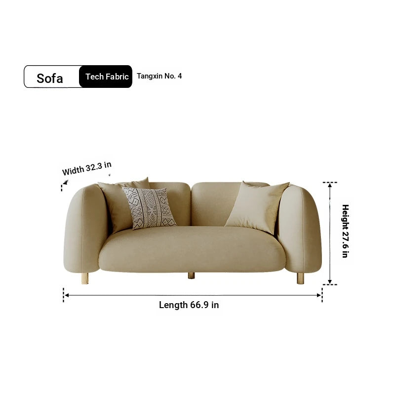 Modern Pine Techno Fabric Sofa - Stylish and Comfortable Living Room Furniture fxmj-3038