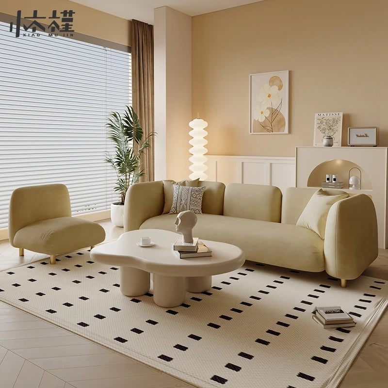 Modern Pine Techno Fabric Sofa - Stylish and Comfortable Living Room Furniture fxmj-3038