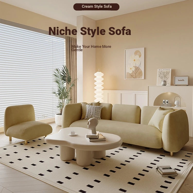 Modern Pine Techno Fabric Sofa - Stylish and Comfortable Living Room Furniture fxmj-3038
