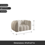 Chic Pine Faux Lambswool Sofa with Luxurious Comfort - Modern Curved Design for Stylish Living Rooms fxmj-3040