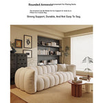 Chic Pine Faux Lambswool Sofa with Luxurious Comfort - Modern Curved Design for Stylish Living Rooms fxmj-3040