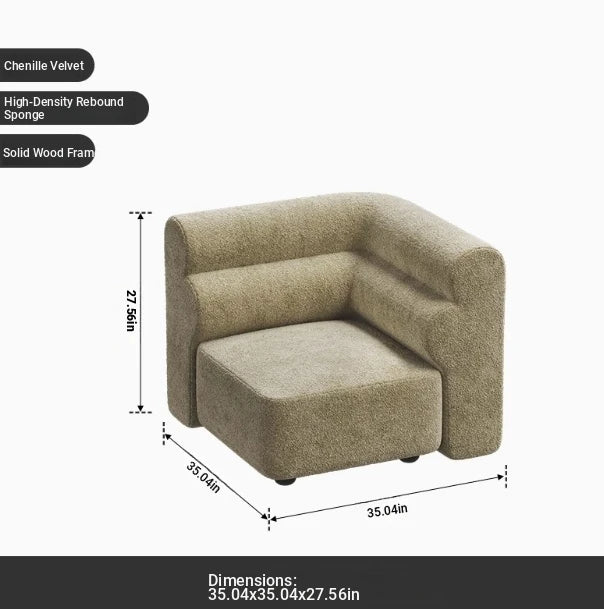 Luxurious Solid Wood Chenille Sofa – Modern Design for Stylish Living Spaces fxmj-3041