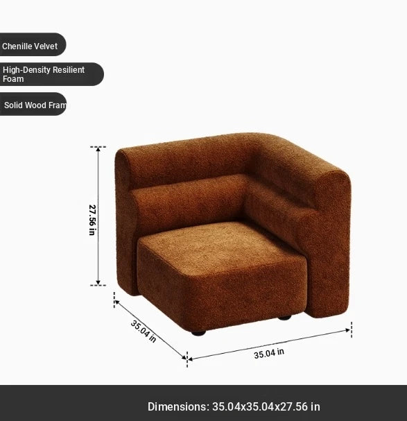 Luxurious Solid Wood Chenille Sofa – Modern Design for Stylish Living Spaces fxmj-3041