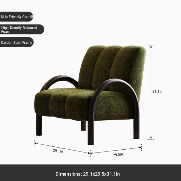Trendy Solid Wood Chenille Accent Chair – Stylish Comfort for Your Living Space fxmj-3043