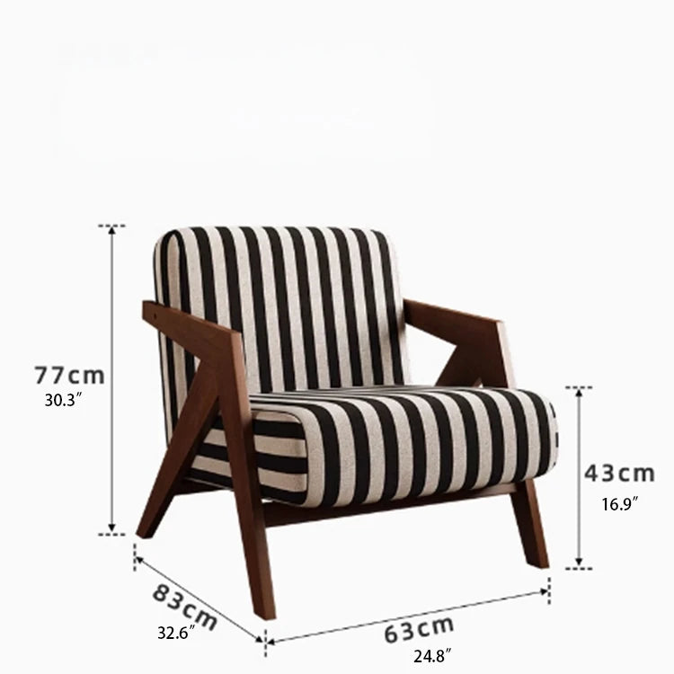 Stylish Ash Wood Accent Chair with Cotton-Ramie Upholstery - Modern Comfort for Your Living Space fxmj-3044