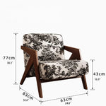 Stylish Ash Wood Accent Chair with Cotton-Ramie Upholstery - Modern Comfort for Your Living Space fxmj-3044