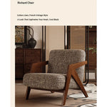 Stylish Ash Wood Accent Chair with Cotton-Ramie Upholstery - Modern Comfort for Your Living Space fxmj-3044