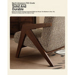 Stylish Ash Wood Accent Chair with Cotton-Ramie Upholstery - Modern Comfort for Your Living Space fxmj-3044