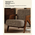 Stylish Ash Wood Accent Chair with Cotton-Ramie Upholstery - Modern Comfort for Your Living Space fxmj-3044