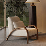 Cozy Faux Lambswool Sofa Chair with Stylish Wooden Frame - Perfect for Modern Living Rooms fxmj-3045