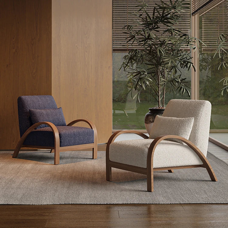 Cozy Faux Lambswool Sofa Chair with Stylish Wooden Frame - Perfect for Modern Living Rooms fxmj-3045
