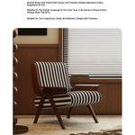 Stylish Black and White Striped Accent Chair with Ash Wood Frame – Perfect for Modern Living Spaces fxmj-3046