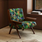 Stylish Black and White Striped Accent Chair with Ash Wood Frame – Perfect for Modern Living Spaces fxmj-3046
