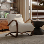 Stylish Faux Lambswool Sofa Chair with Elegant Wood Frame - Perfect for Modern Living Rooms fxmj-3047