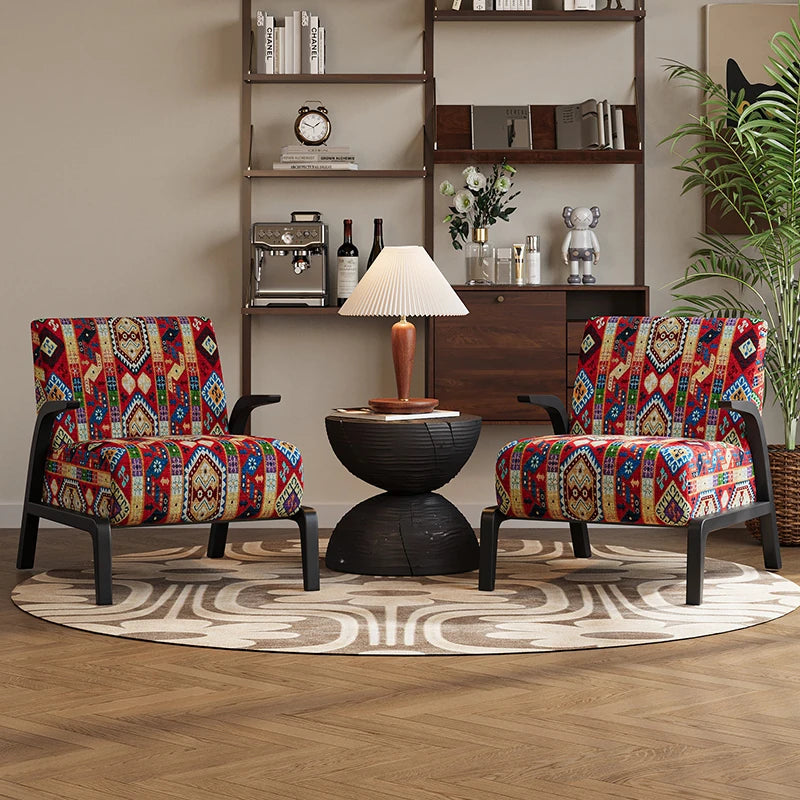 Stylish Black and White Floral Accent Chair with Modern Design – Perfect for Living Room Decor fxmj-3048