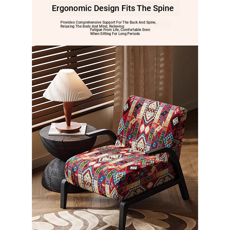Stylish Black and White Floral Accent Chair with Modern Design – Perfect for Living Room Decor fxmj-3048