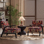 Stylish Black and White Floral Accent Chair with Modern Design – Perfect for Living Room Decor fxmj-3048