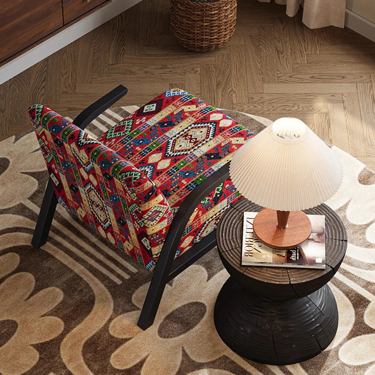 Stylish Black and White Floral Accent Chair with Modern Design – Perfect for Living Room Decor fxmj-3048
