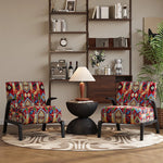 Stylish Black and White Floral Accent Chair with Modern Design – Perfect for Living Room Decor fxmj-3048