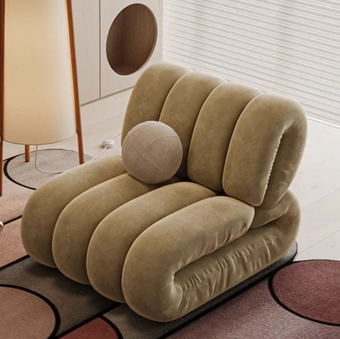 Stylish Blue Velvet Sofa Chair with Pine Frame - Modern Oversized Comfort for Living Room fxmj-3050