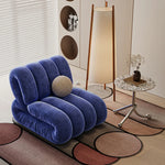 Stylish Blue Velvet Sofa Chair with Pine Frame - Modern Oversized Comfort for Living Room fxmj-3050